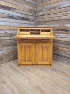 Pine Bureau Writing Desk Country Style Fall Front Storage Cabinet