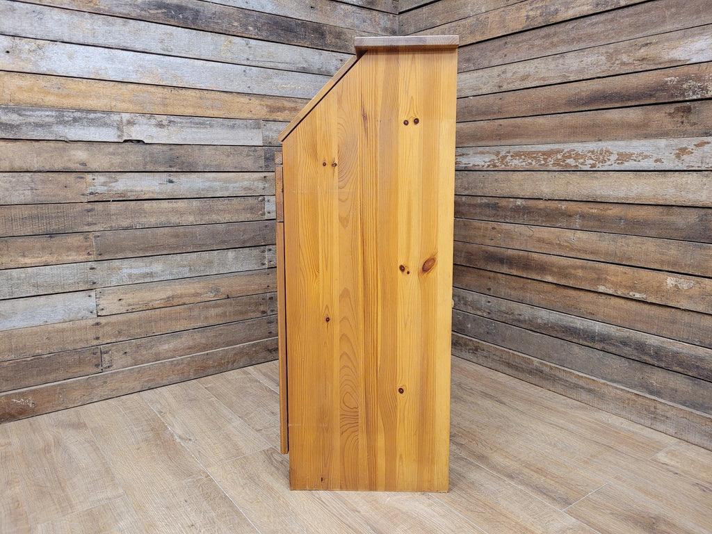 Pine Bureau Writing Desk Country Style Fall Front Storage Cabinet
