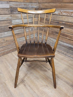Pair Windsor Elm Beech Spindle Back Horseshoe Country Armchairs