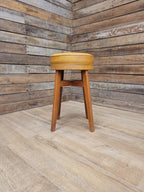 Benchairs Bar Stool Vintage Tan Leatherette Upholstered Seat