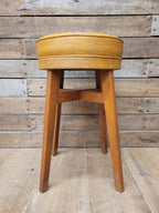 Benchairs Bar Stool Vintage Tan Leatherette Upholstered Seat