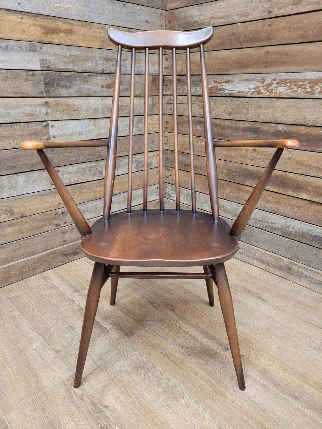 Ercol Goldsmith Elm Windsor Armchair Carver Mid Century Modern