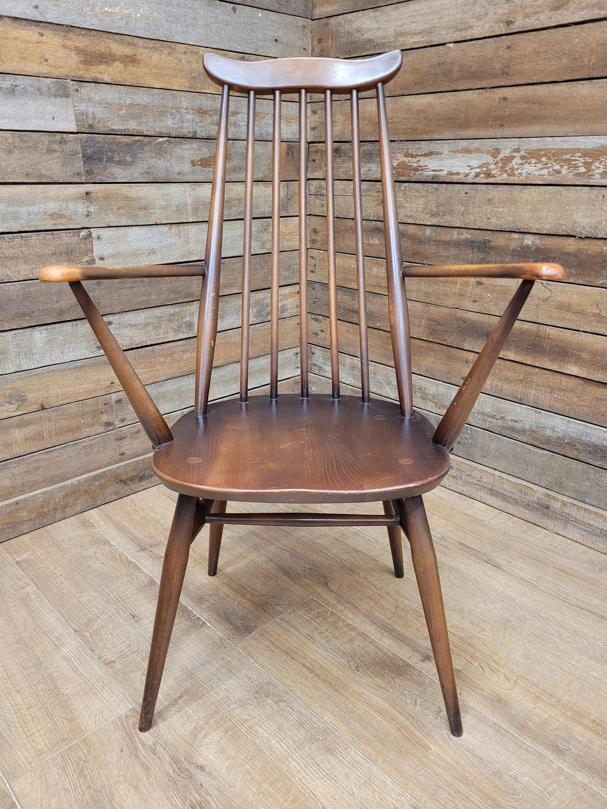 Ercol Goldsmith Elm Windsor Armchair Carver Mid Century Modern