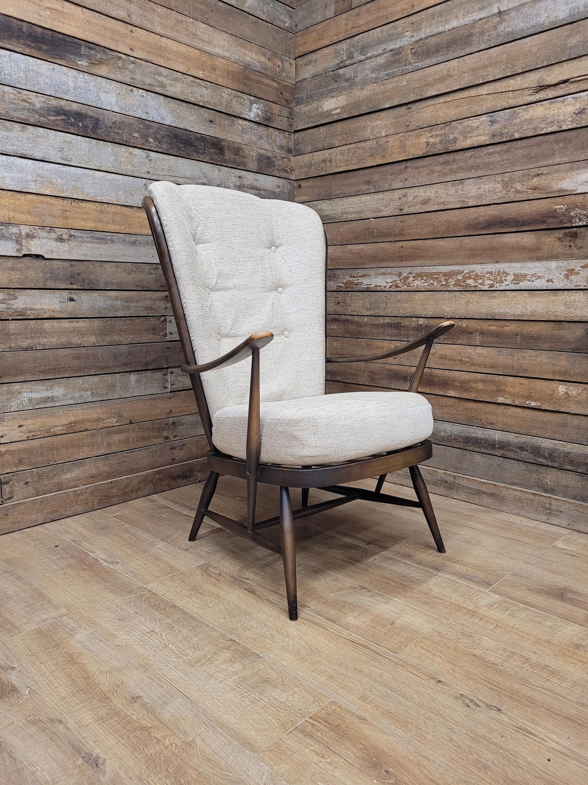 Ercol Model 478 High Back Armchair Windsor Grandfather Chair