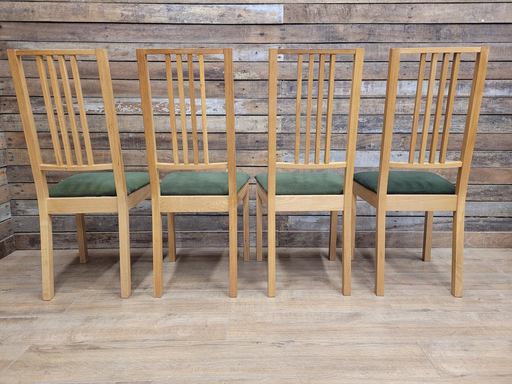 Ikea Borje Oak Dining Chairs Upholstered Seat Set Of Four