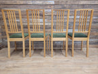 Ikea Borje Oak Dining Chairs Upholstered Seat Set Of Four