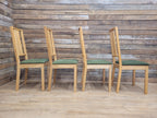 Ikea Borje Oak Dining Chairs Upholstered Seat Set Of Four