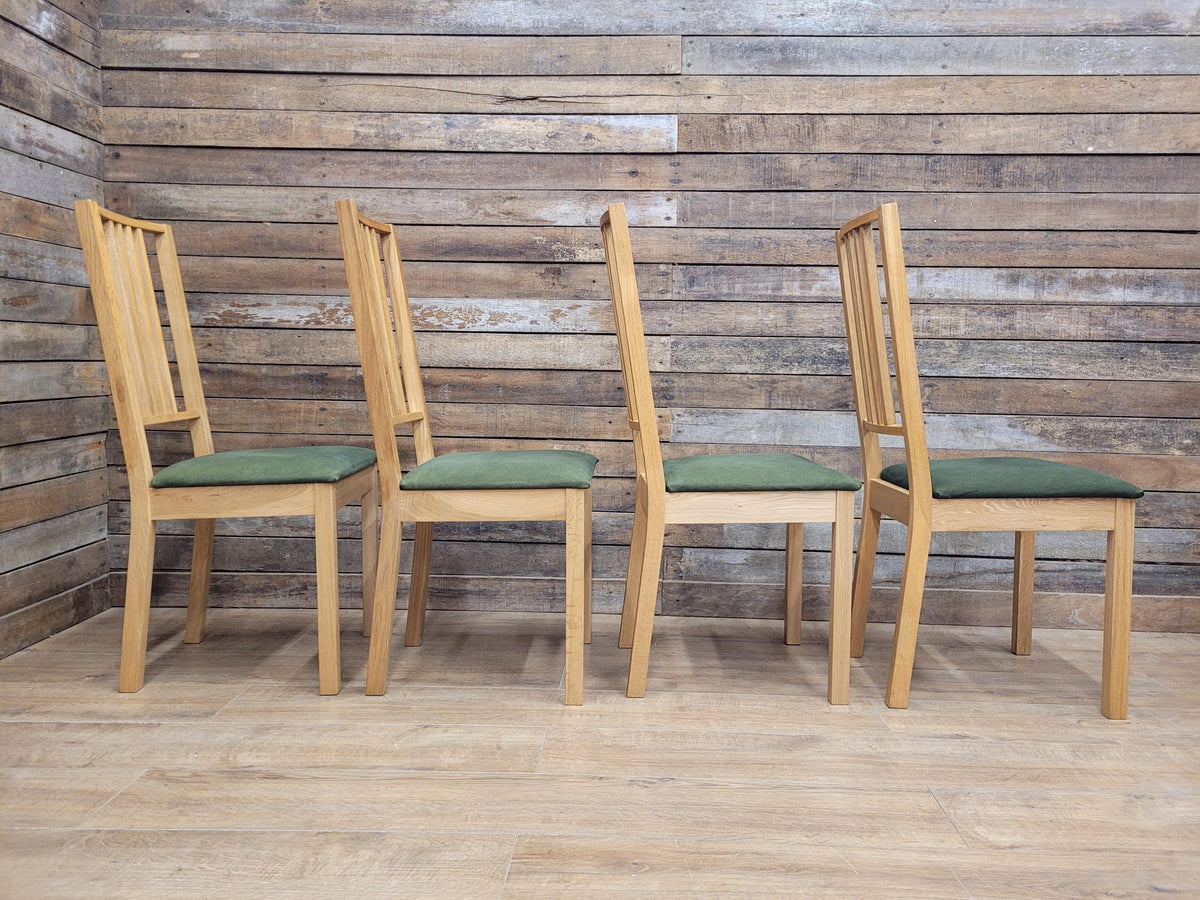 Ikea Borje Oak Dining Chairs Upholstered Seat Set Of Four