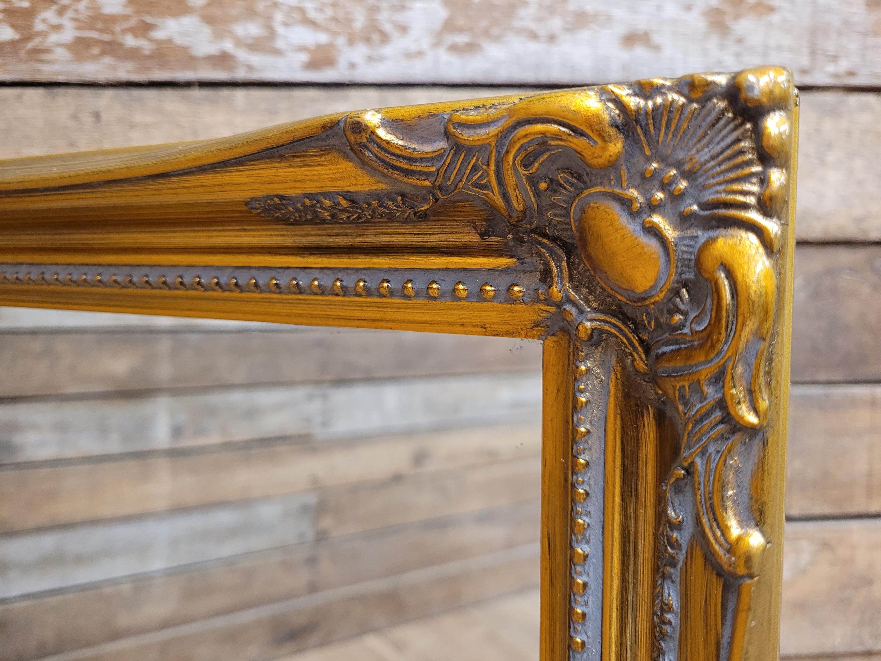 Ornate Wall Mirror Gilt Gold Rococo Style Floral Beaded Frame