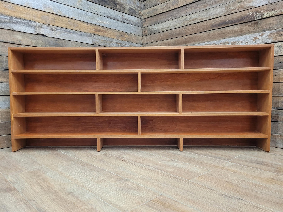 Vintage Teak Bookcase Mid Century Geometric Open Shelving