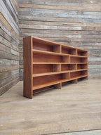 Vintage Teak Bookcase Mid Century Geometric Open Shelving