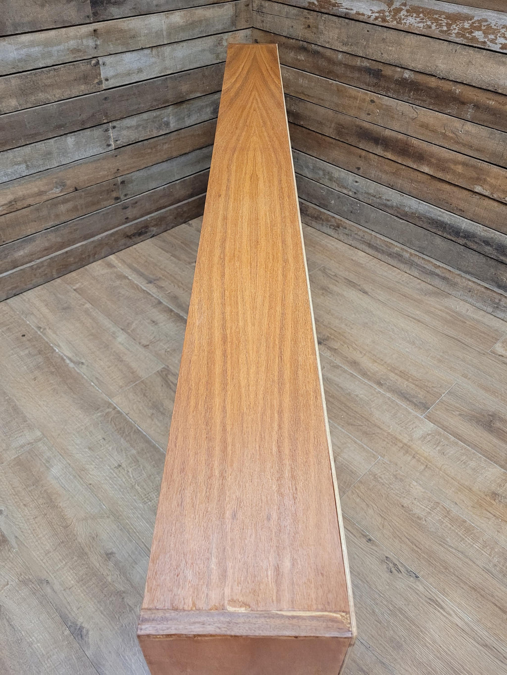 Vintage Teak Bookcase Mid Century Geometric Open Shelving