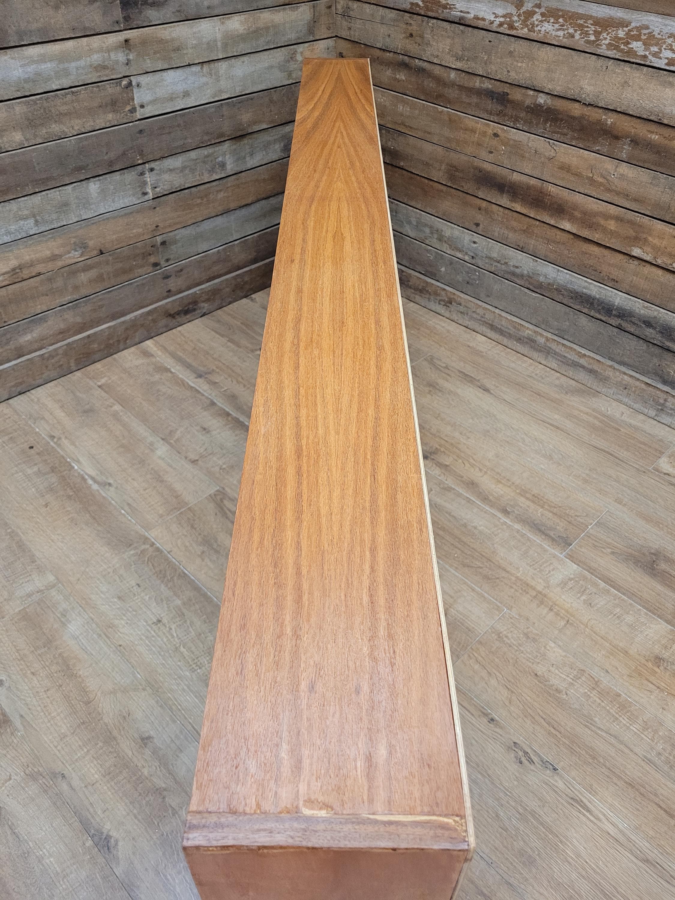 Vintage Teak Bookcase Mid Century Geometric Open Shelving