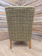 Mid Century His And Hers Armchairs Green Wool Wingback Lounge Chairs