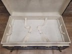 Vintage Navy Blue Steamer Trunk Brass Bound Travel Chest