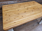 Painted Pine Farmhouse Dining Table Waxed Top Turned Removable Legs