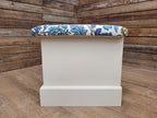 Morris Bird Fabric Pine Storage Bench Painted Blanket Box