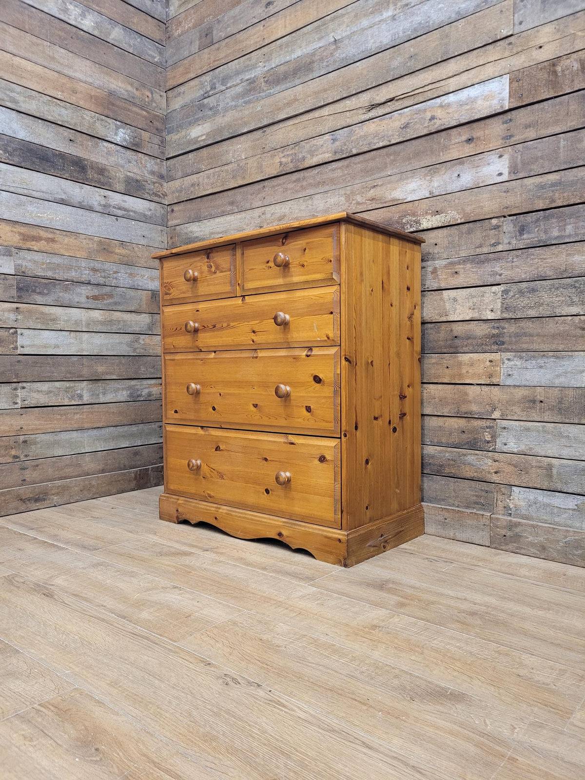 Pine Chest Of Drawers 2 over 3 Vintage 5 Drawers