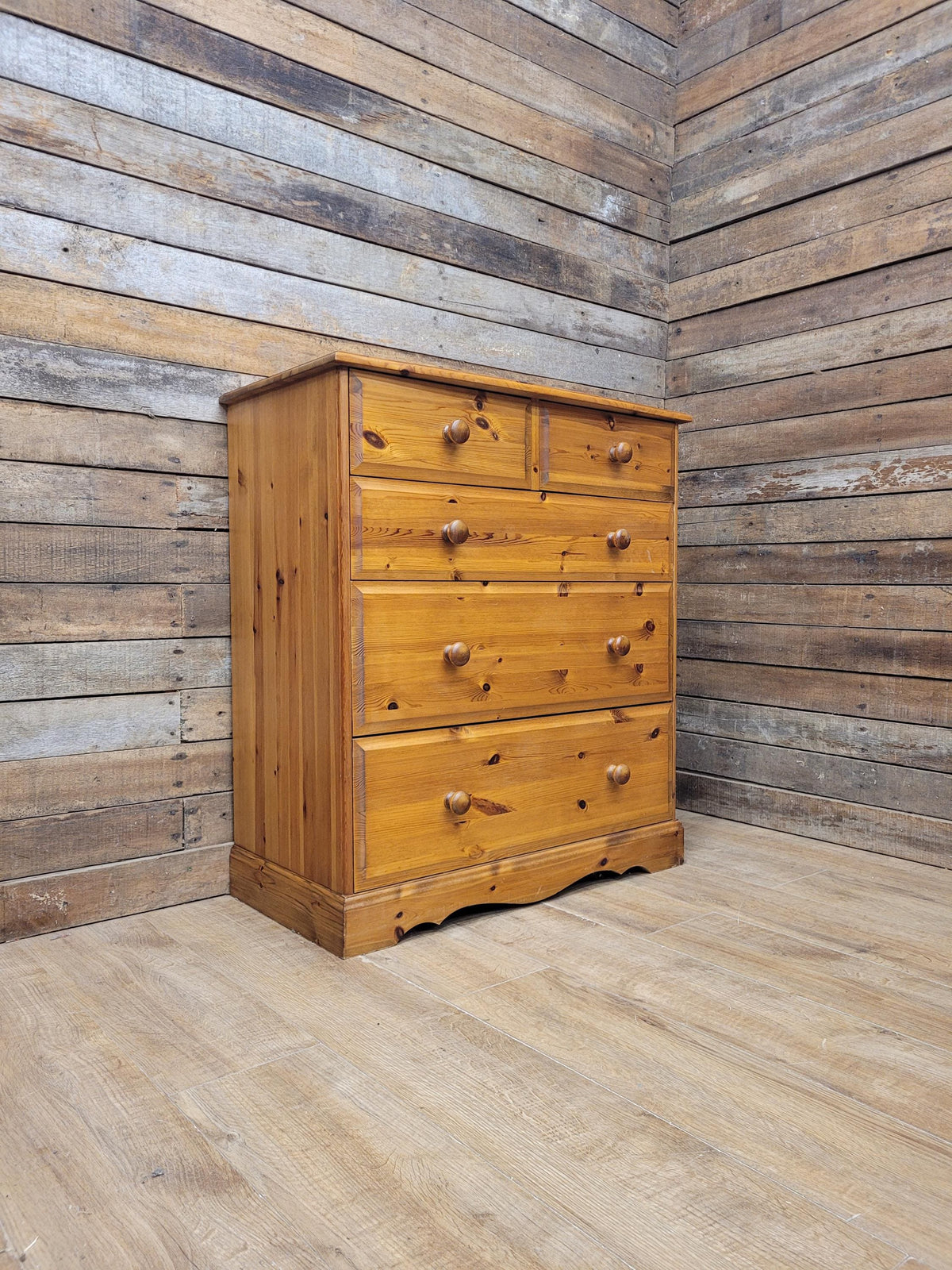 Pine Chest Of Drawers 2 over 3 Vintage 5 Drawers