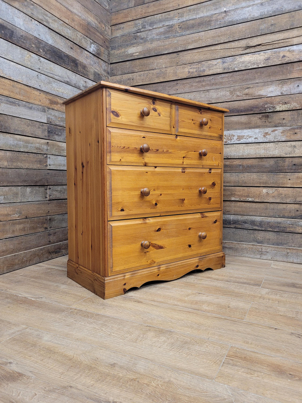 Pine Chest Of Drawers 2 over 3 Vintage 5 Drawers