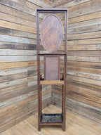 Edwardian Oak Hall Stand Arts & Craft Bevelled Mirror Original Drip Tray Antique
