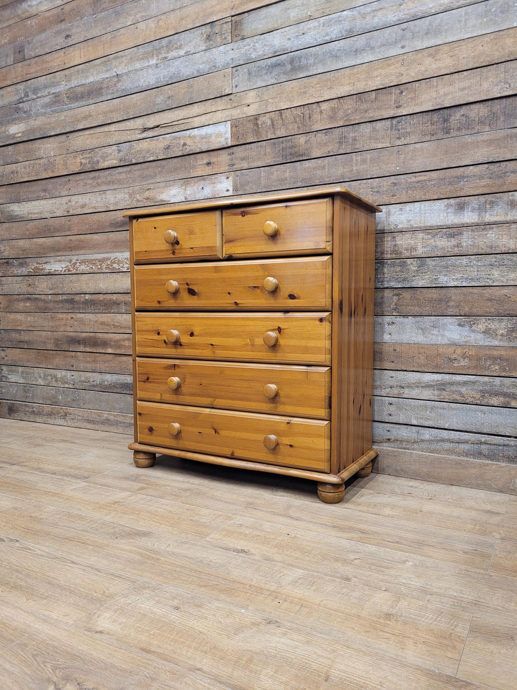 Pine Chest Of Drawers 2 over 4 Vintage Six Drawers
