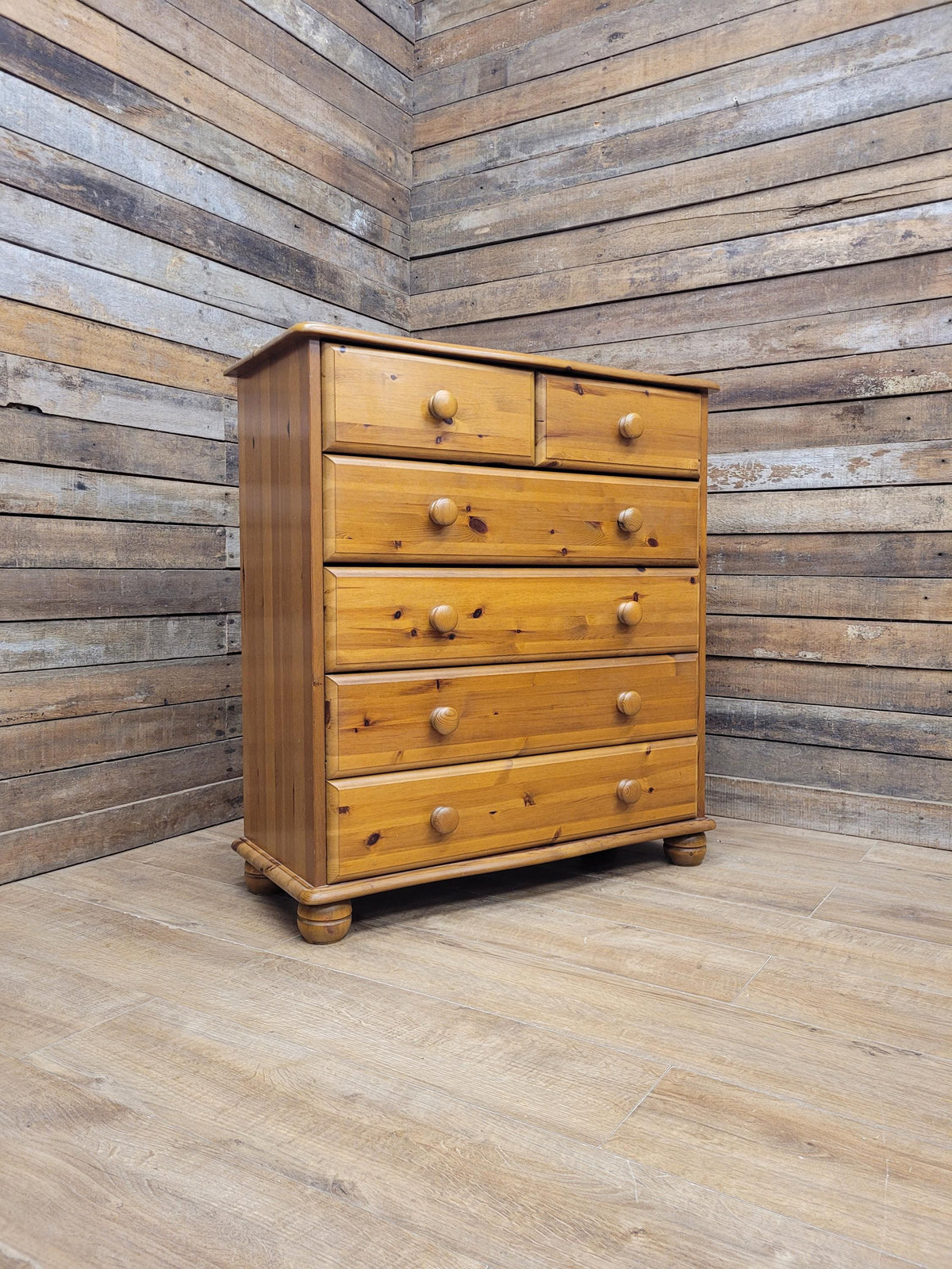 Pine Chest Of Drawers 2 over 4 Vintage Six Drawers