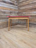 Vintage Side Table Formica Top 1960s Red Retro Tapered Legs Small Desk