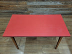 Vintage Side Table Formica Top 1960s Red Retro Tapered Legs Small Desk