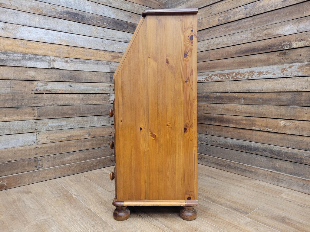 Ducal Pine Bureau Desk Vintage Writing Drop Front Drawers