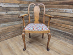 Edwardian Oak Queen Anne Style Carver Armchair Shell Carved Back