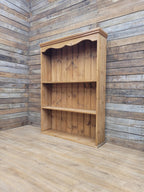 Vintage Solid Pine Open Bookcase Country House Farmhouse Shelving
