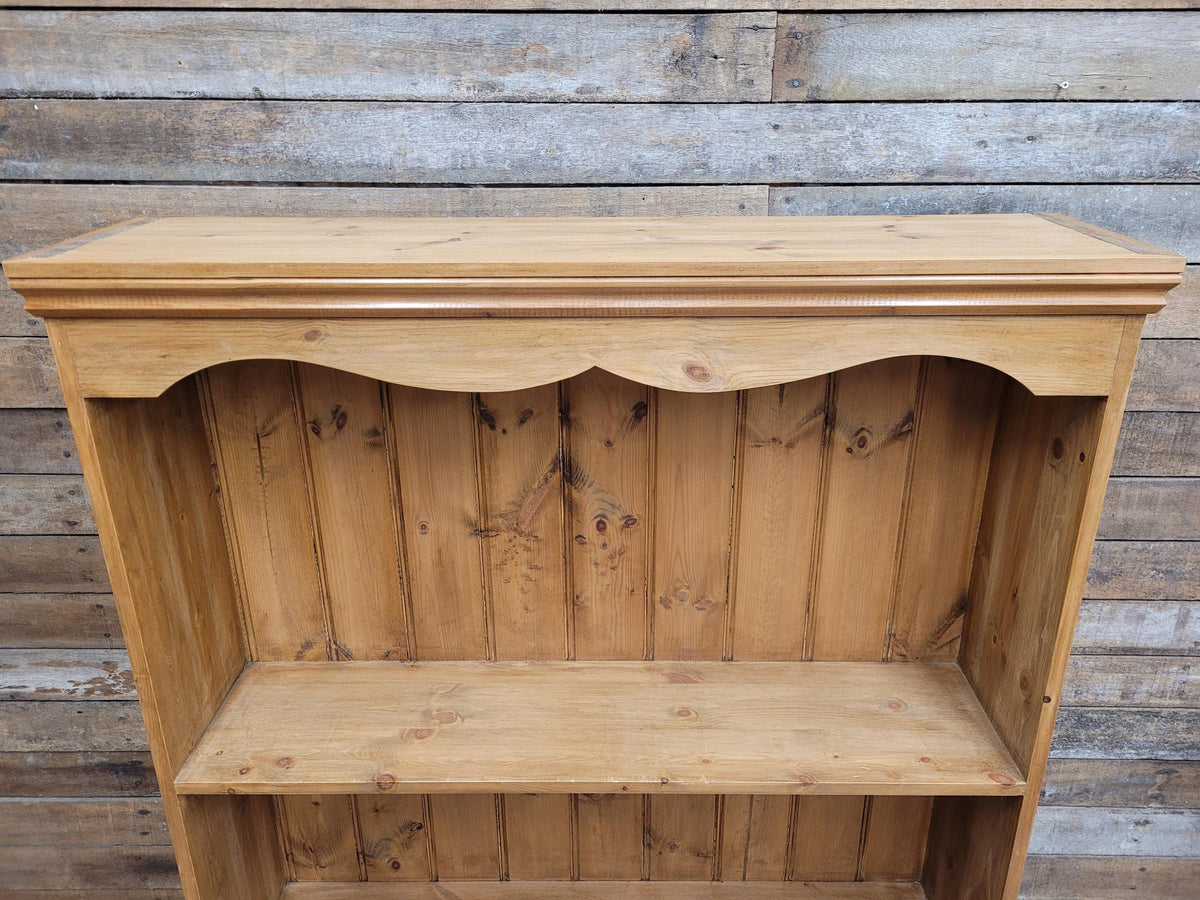 Vintage Solid Pine Open Bookcase Country House Farmhouse Shelving
