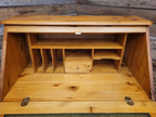Vintage Solid Pine Bureau Writing Desk Three Drawer Secretary