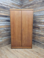 Mid Century Teak Wardrobe Double Door Fitted Interior