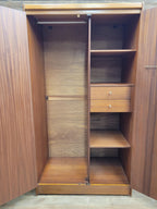 Mid Century Teak Wardrobe Double Door Fitted Interior