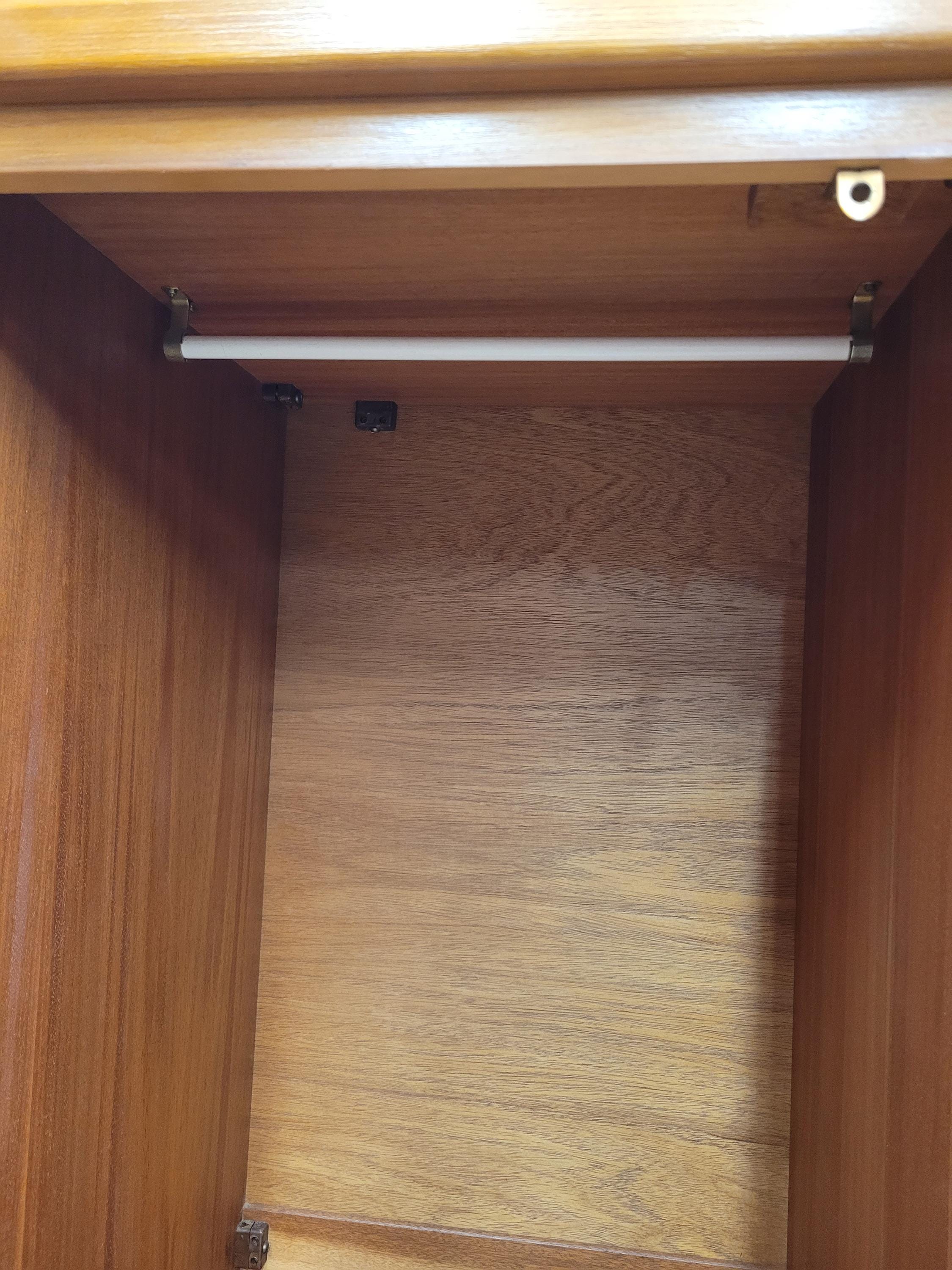 Mid Century Teak Wardrobe Double Door Fitted Interior