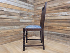 Arts And Crafts Oak Dining Chair Slat Back Upholstered Seat