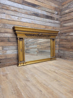 Regency Style Giltwood Overmantel Mirror Architectural Classical Frame