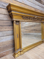 Regency Style Giltwood Overmantel Mirror Architectural Classical Frame