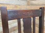 Edwardian Oak Barley Twist Dining Chair Green Velour Upholstered Seat