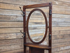 Edwardian Oak Hall Stand Arts & Craft Bevelled Mirror Original Drip Tray Antique