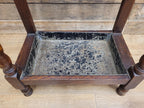 Edwardian Oak Hall Stand Arts & Craft Bevelled Mirror Original Drip Tray Antique