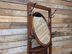 Edwardian Oak Hall Stand Arts & Craft Bevelled Mirror Original Drip Tray Antique