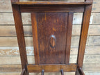 Edwardian Oak Hall Stand Arts & Craft Bevelled Mirror Original Drip Tray Antique