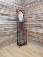 Edwardian Oak Hall Stand Arts & Craft Bevelled Mirror Original Drip Tray Antique
