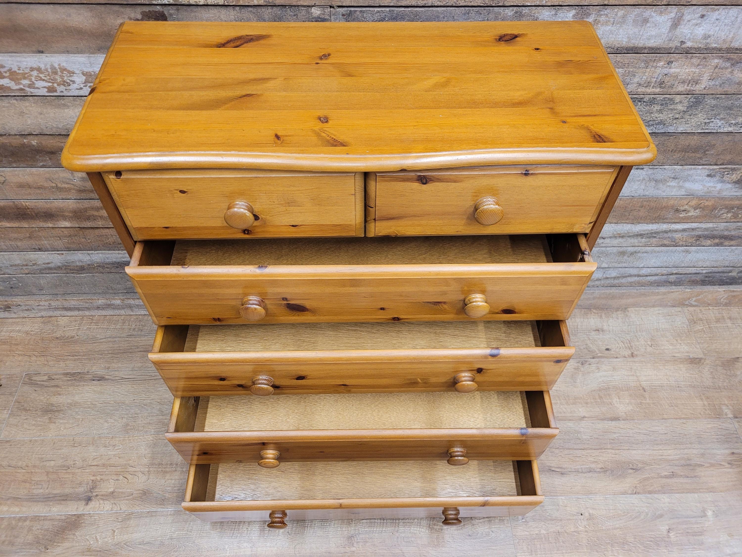 Pine Chest Of Drawers 2 over 4 Vintage Six Drawers