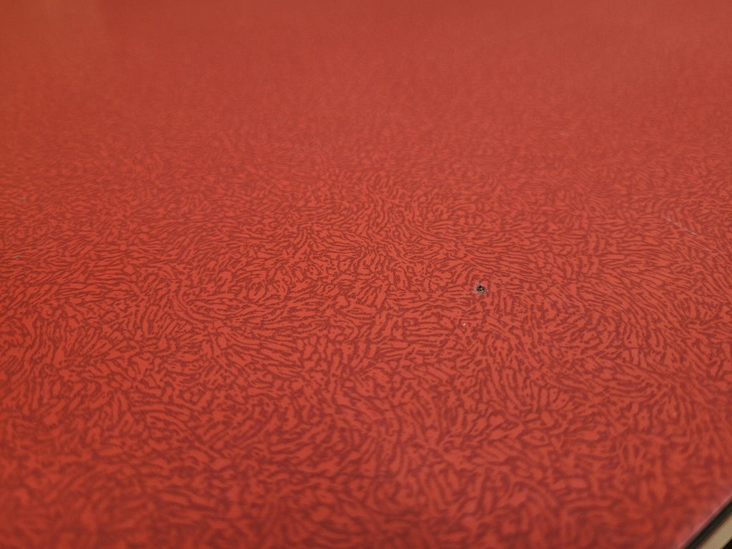 Vintage Side Table Formica Top 1960s Red Retro Tapered Legs Small Desk