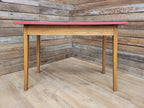 Vintage Side Table Formica Top 1960s Red Retro Tapered Legs Small Desk