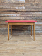 Vintage Side Table Formica Top 1960s Red Retro Tapered Legs Small Desk